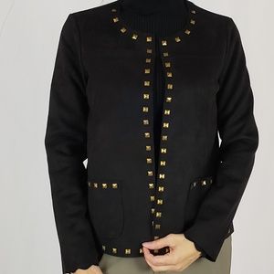 NEW Carmen Marc Valvo Faux Leather Jacket Sz XS.